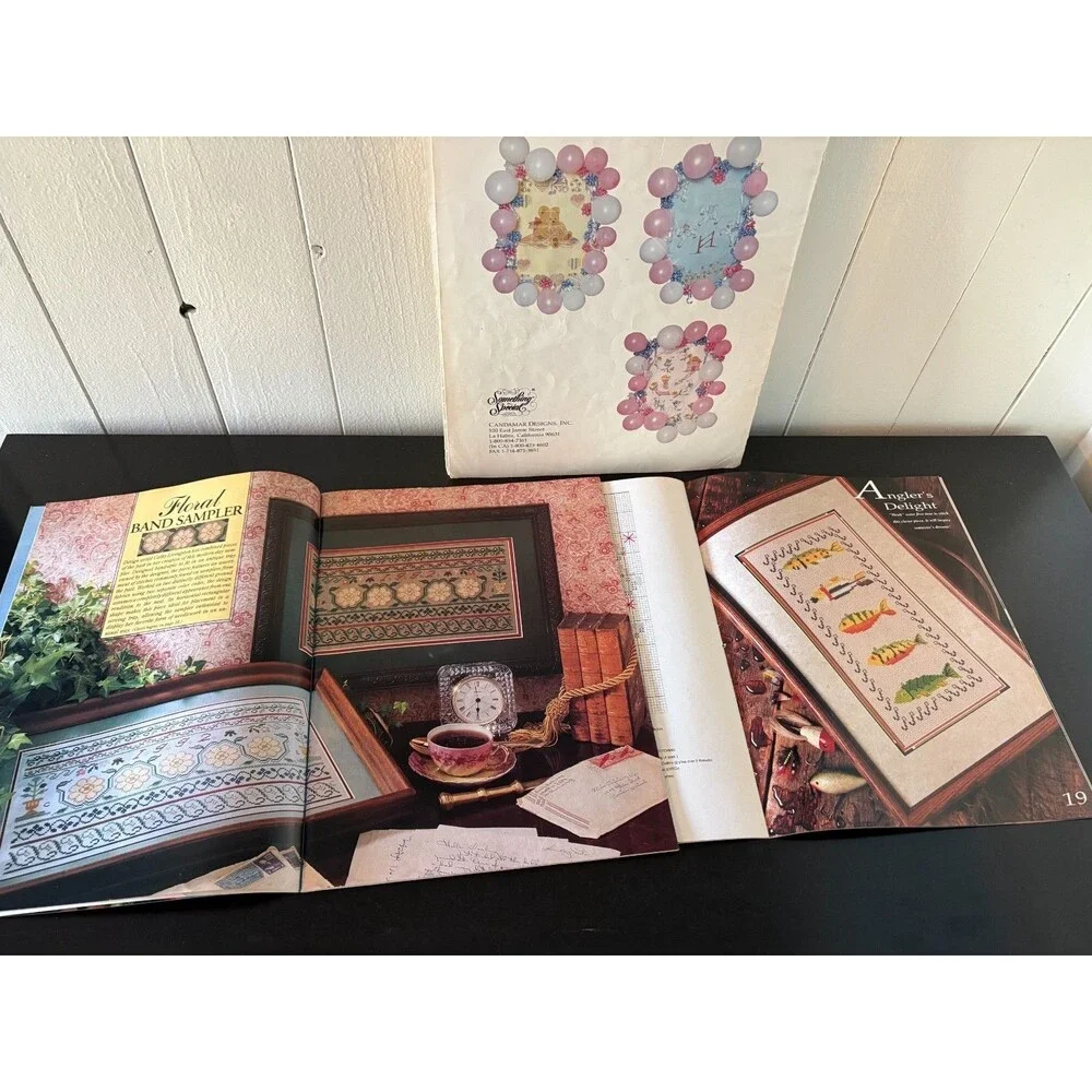 Vintage 1990s Cross Stitch Pattern Booklets Magazines Lot of 18 Needlework